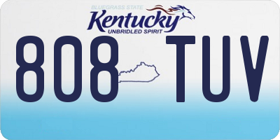 KY license plate 808TUV