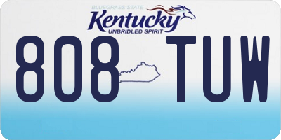 KY license plate 808TUW