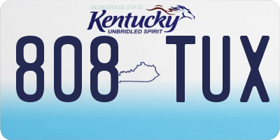 KY license plate 808TUX