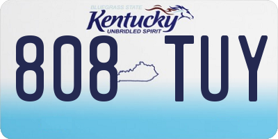 KY license plate 808TUY