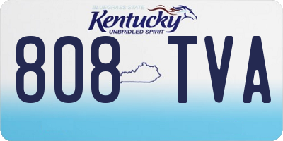 KY license plate 808TVA
