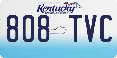 KY license plate 808TVC