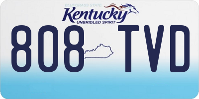 KY license plate 808TVD