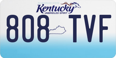 KY license plate 808TVF