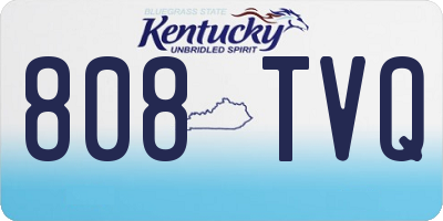 KY license plate 808TVQ