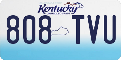 KY license plate 808TVU