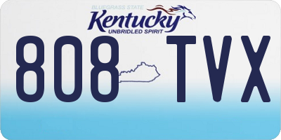 KY license plate 808TVX