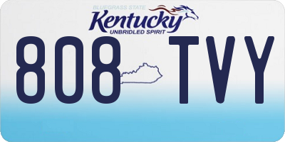 KY license plate 808TVY