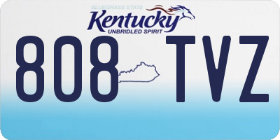 KY license plate 808TVZ
