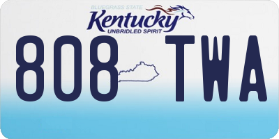 KY license plate 808TWA