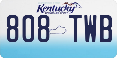 KY license plate 808TWB