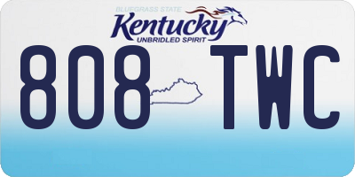 KY license plate 808TWC
