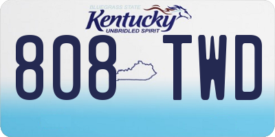 KY license plate 808TWD