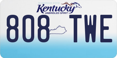 KY license plate 808TWE