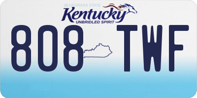 KY license plate 808TWF
