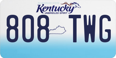 KY license plate 808TWG