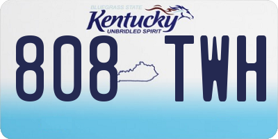 KY license plate 808TWH