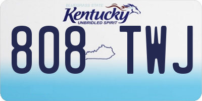 KY license plate 808TWJ