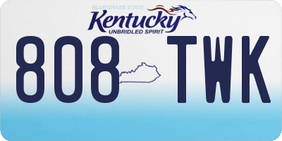 KY license plate 808TWK