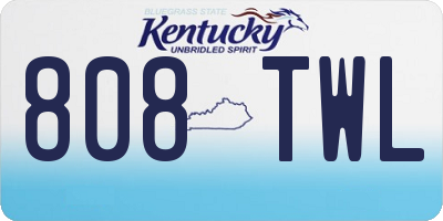 KY license plate 808TWL