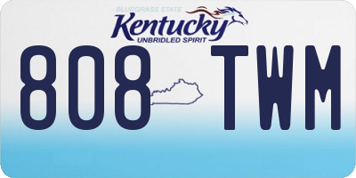 KY license plate 808TWM