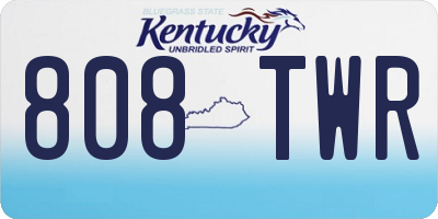 KY license plate 808TWR