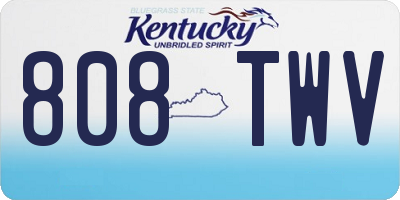 KY license plate 808TWV