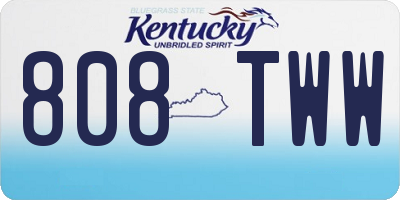 KY license plate 808TWW