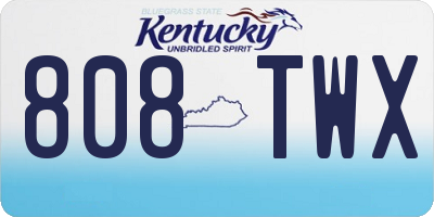 KY license plate 808TWX