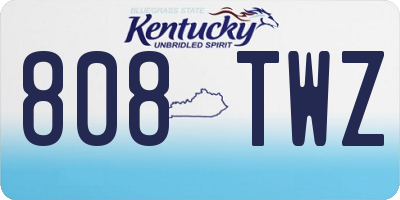 KY license plate 808TWZ