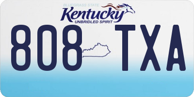 KY license plate 808TXA