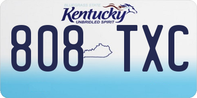 KY license plate 808TXC