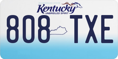 KY license plate 808TXE