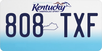KY license plate 808TXF