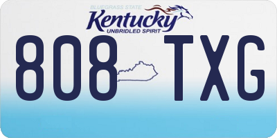 KY license plate 808TXG