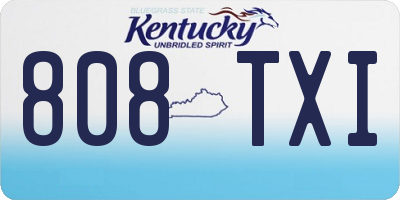 KY license plate 808TXI