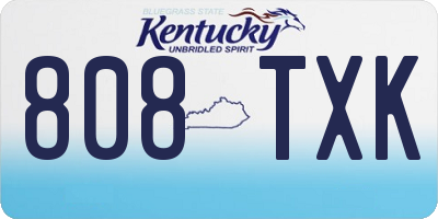 KY license plate 808TXK