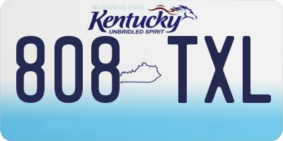 KY license plate 808TXL