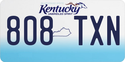 KY license plate 808TXN