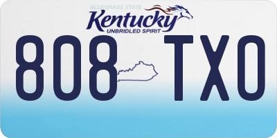 KY license plate 808TXO