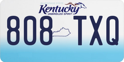 KY license plate 808TXQ