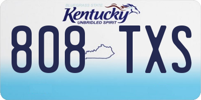 KY license plate 808TXS