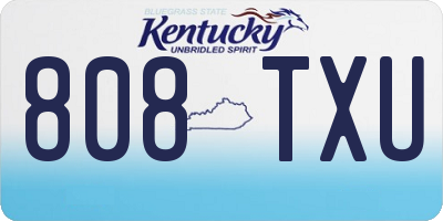 KY license plate 808TXU