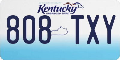 KY license plate 808TXY