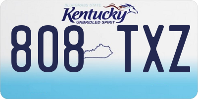 KY license plate 808TXZ