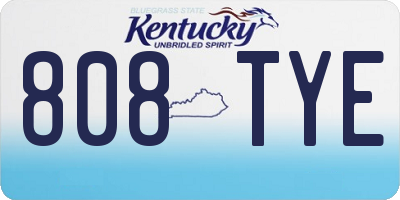 KY license plate 808TYE