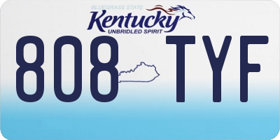 KY license plate 808TYF