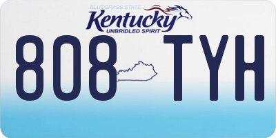 KY license plate 808TYH