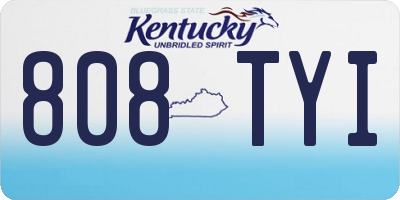 KY license plate 808TYI