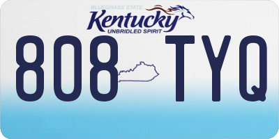 KY license plate 808TYQ